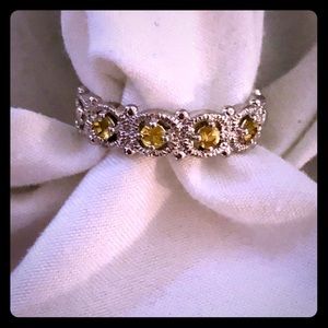 Diamonique simulated yellow diamond eternity band